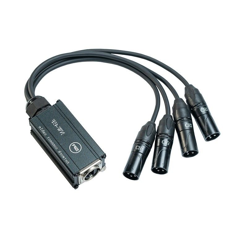 XLRネットワークスプリッターケーブル 4チャンネル 3ピンマルチスネーク受信機 Rj45シングルエーテルコンケーブル