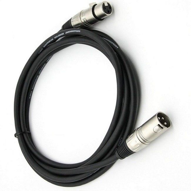 30ft XLR マイクロフォンケーブル OFC 銅導体と銅編みシールド 男性から女性