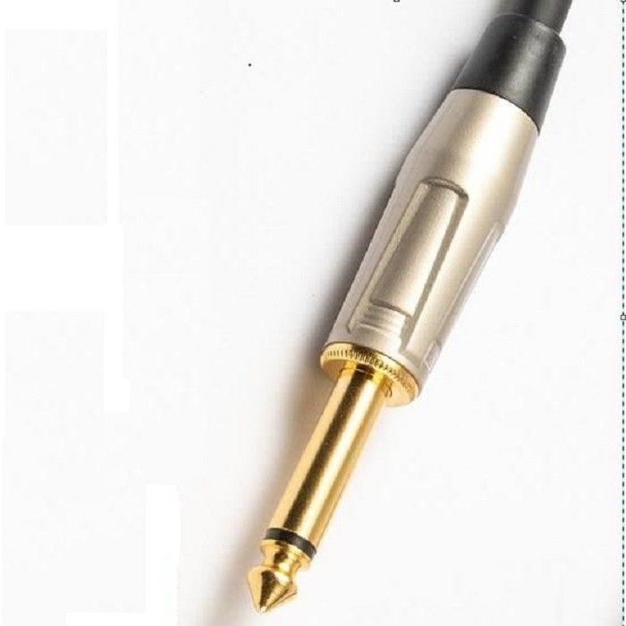1/4インチギターオーディオケーブル 直線楽器ケーブル 黒のPVCジャケット付き 金属