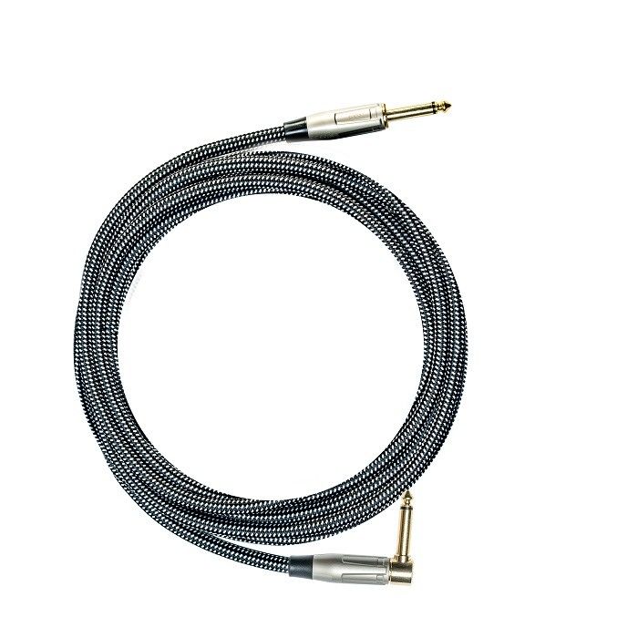100%OEMギターケーブル 楽器パッチケーブル トゥイード布 直角アンプケーブル