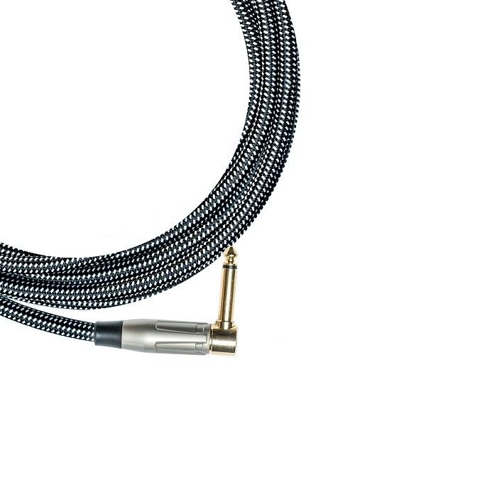 100%OEMギターケーブル 楽器パッチケーブル トゥイード布 直角アンプケーブル