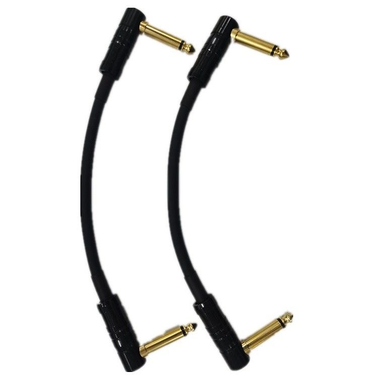 0.6フィートパッチケーブルコード 2 PC パック 6.35mm 角度プラグ 楽器ケーブル ペダルボードのための