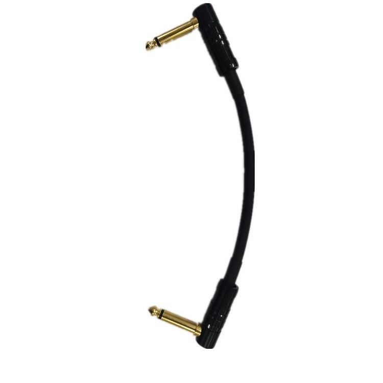 小型ギターパッチケーブル 2個セット パック 6.35mm 角プラグ ギターペダル 楽器ケーブル