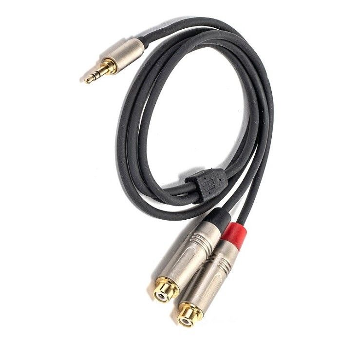 3.5mm Y スプリッターケーブル RCA Yオーディオケーブル 3.5mm ステレオ 2* RCA スピーカー