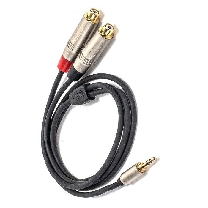音声 Y スプリッターケーブル 3.5mm ステレオからダブル RCA スピーカーミキサー