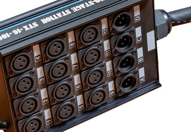 DDPオーディオ蛇ケーブル プロ 12/16チャンネル XLRからXLR 男性から女性 30M PVC シルバー