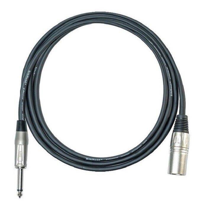 XLR 女性から 1/4 インチ 6.35mm TS マイクケーブル マイクコード 黒 XLRケーブル 10 フィート