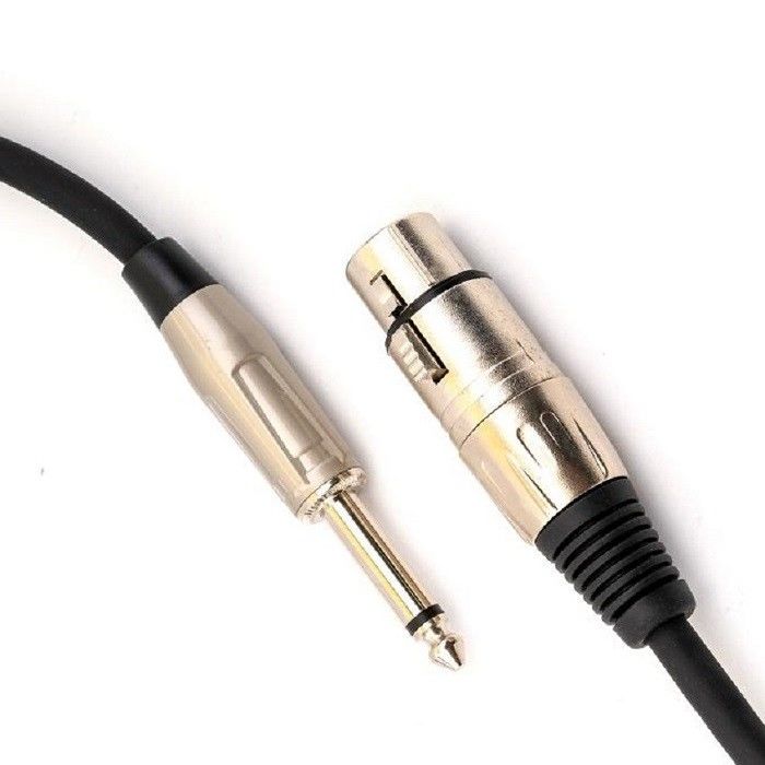 XLR 女性から 1/4 インチ 6.35mm TS マイクケーブル マイクコード 黒 XLRケーブル 10 フィート