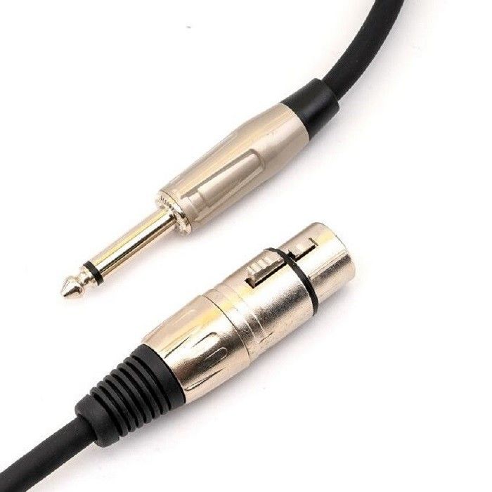 1/4 XLR 女性 マイク コード 黒 XLRケーブル 10 フィート マイクケーブル